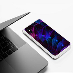 Чехол iPhone XS Max матовый NEON FRACTAL, цвет: 3D-белый — фото 2