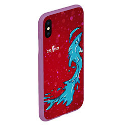 Чехол iPhone XS Max матовый CS GO Water Elemental, цвет: 3D-фиолетовый — фото 2