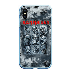 Чехол iPhone XS Max матовый Iron Maiden, цвет: 3D-голубой