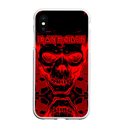 Чехол iPhone XS Max матовый Iron Maiden, цвет: 3D-белый