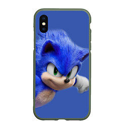 Чехол iPhone XS Max матовый SONIC, цвет: 3D-темно-зеленый