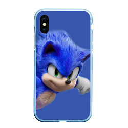 Чехол iPhone XS Max матовый SONIC, цвет: 3D-голубой