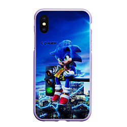 Чехол iPhone XS Max матовый SONIC, цвет: 3D-светло-сиреневый