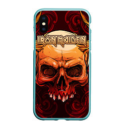 Чехол iPhone XS Max матовый Iron Maiden, цвет: 3D-мятный