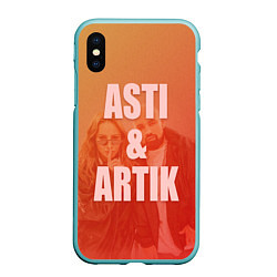 Чехол iPhone XS Max матовый Artik & Asti, цвет: 3D-мятный