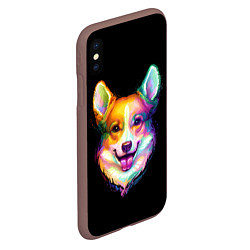 Чехол iPhone XS Max матовый Корги, цвет: 3D-коричневый — фото 2