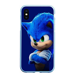 Чехол iPhone XS Max матовый SONIC, цвет: 3D-голубой