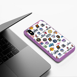 Чехол iPhone XS Max матовый NBA Pattern, цвет: 3D-фиолетовый — фото 2