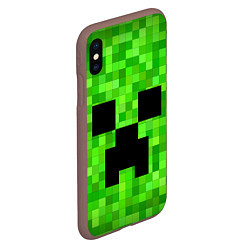 Чехол iPhone XS Max матовый MINECRAFT, цвет: 3D-коричневый — фото 2