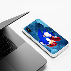 Чехол iPhone XS Max матовый Sonic, цвет: 3D-белый — фото 2