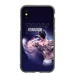 Чехол iPhone XS Max матовый Tony Ferguson, цвет: 3D-темно-зеленый