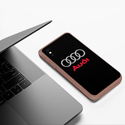 Чехол iPhone XS Max матовый AUDI, цвет: 3D-коричневый — фото 2