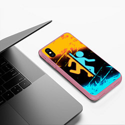 Чехол iPhone XS Max матовый PORTAL, цвет: 3D-малиновый — фото 2