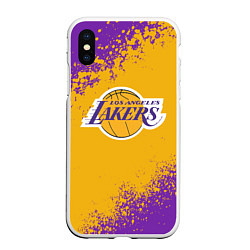 Чехол iPhone XS Max матовый LA LAKERS KOBE BRYANT, цвет: 3D-белый