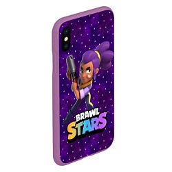 Чехол iPhone XS Max матовый Brawl stars Шелли, цвет: 3D-фиолетовый — фото 2