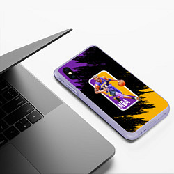 Чехол iPhone XS Max матовый LA LAKERS KOBE BRYANT, цвет: 3D-светло-сиреневый — фото 2