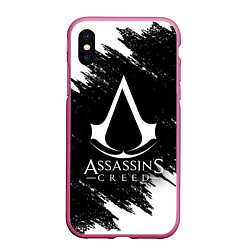 Чехол iPhone XS Max матовый ASSASSINS CREED, цвет: 3D-малиновый