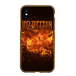 Чехол iPhone XS Max матовый Led Zeppelin, цвет: 3D-коричневый