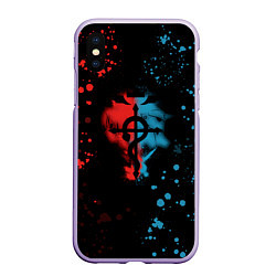 Чехол iPhone XS Max матовый Стальной алхимик, цвет: 3D-светло-сиреневый