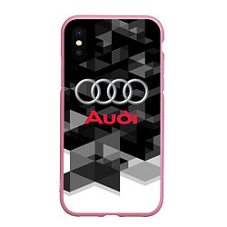 Чехол iPhone XS Max матовый AUDI, цвет: 3D-розовый