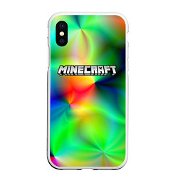 Чехол iPhone XS Max матовый MINECRAFT, цвет: 3D-белый