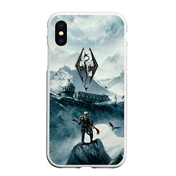 Чехол iPhone XS Max матовый Skyrim Warrior, цвет: 3D-белый