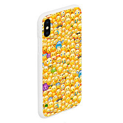 Чехол iPhone XS Max матовый Смайлики Emoji, цвет: 3D-белый — фото 2