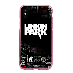 Чехол iPhone XS Max матовый LINKIN PARK, цвет: 3D-розовый