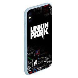 Чехол iPhone XS Max матовый LINKIN PARK, цвет: 3D-голубой — фото 2