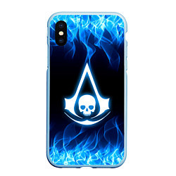 Чехол iPhone XS Max матовый Assassin??s Creed, цвет: 3D-голубой