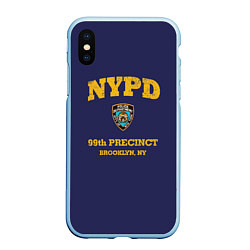 Чехол iPhone XS Max матовый Бруклин 9-9 департамент NYPD, цвет: 3D-голубой