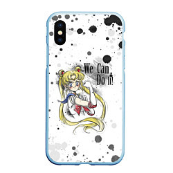 Чехол iPhone XS Max матовый Sailor Moon We can do it!, цвет: 3D-голубой