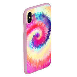 Чехол iPhone XS Max матовый Tie Dye vortex, цвет: 3D-розовый — фото 2