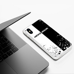 Чехол iPhone XS Max матовый Nickelback, цвет: 3D-белый — фото 2
