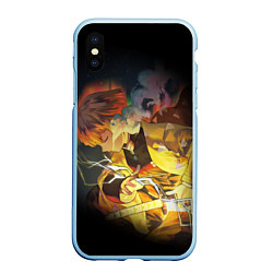 Чехол iPhone XS Max матовый KIMETSU NO YAIBA, цвет: 3D-голубой