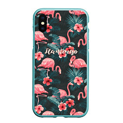 Чехол iPhone XS Max матовый Flamingo, цвет: 3D-мятный