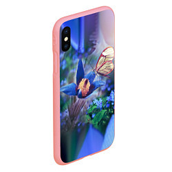 Чехол iPhone XS Max матовый Бабочка, цвет: 3D-баблгам — фото 2