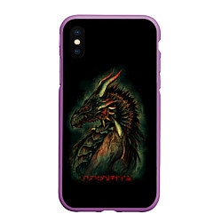 Чехол iPhone XS Max матовый THE ELDER SCROLLS, цвет: 3D-фиолетовый