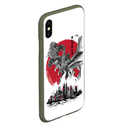 Чехол iPhone XS Max матовый GODZILLA, цвет: 3D-темно-зеленый — фото 2