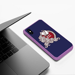 Чехол iPhone XS Max матовый Водолей Знак Зодиака, цвет: 3D-фиолетовый — фото 2