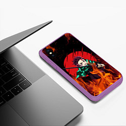 Чехол iPhone XS Max матовый KIMETSU NO YAIBA, цвет: 3D-фиолетовый — фото 2