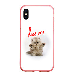 Чехол iPhone XS Max матовый Kiss me cat, цвет: 3D-баблгам