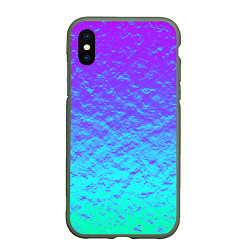 Чехол iPhone XS Max матовый ПЕРЛАМУТР, цвет: 3D-темно-зеленый