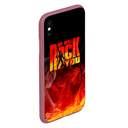 Чехол iPhone XS Max матовый Queen - We Will Rock You, цвет: 3D-малиновый — фото 2