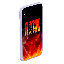 Чехол iPhone XS Max матовый Queen - We Will Rock You, цвет: 3D-светло-сиреневый — фото 2