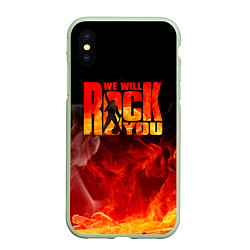 Чехол iPhone XS Max матовый Queen - We Will Rock You, цвет: 3D-салатовый