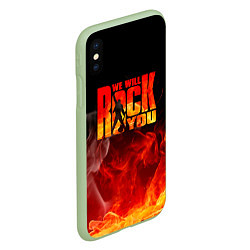 Чехол iPhone XS Max матовый Queen - We Will Rock You, цвет: 3D-салатовый — фото 2