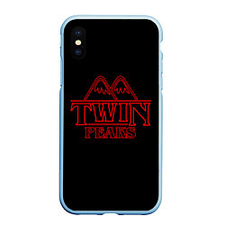 Чехол iPhone XS Max матовый Twin Peaks, цвет: 3D-голубой