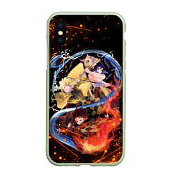 Чехол iPhone XS Max матовый KIMETSU NO YAIBA, цвет: 3D-салатовый