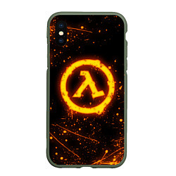 Чехол iPhone XS Max матовый HALF-LIFE, цвет: 3D-темно-зеленый